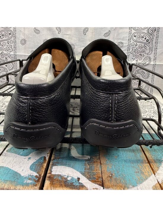 Tommy Bahama Black Pebbled Leather Orion Loafers Slip-On Cushioned Sz 10.5D EUC main image 7